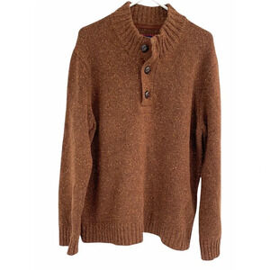 UntuckIt Men's Size XL Tweed Lambswool Vangone Mock Neck Sweater